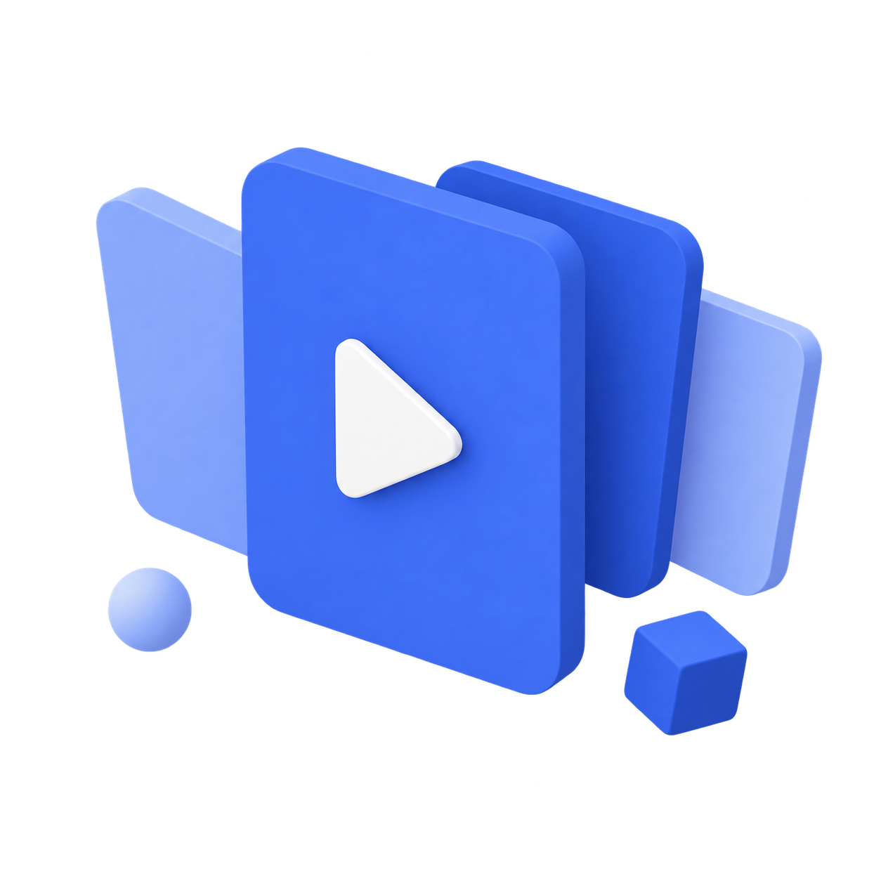 Simple blue video panels spreading outward